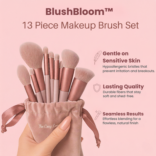 BlushBloom™ 13-Piece Premium Makeup Brush Set