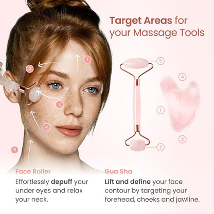 VelvaJade Gua Sha & Jade Roller Set